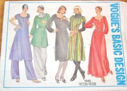 1543 70s VOGUE FLARE DRAWSTRING SS-LS DRESS, TUNIC, PANTS PATTERN 8 or 10  choice